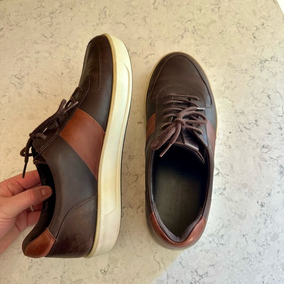 ECCO Brown Leather Casual Sneakers | Men’s 10 - Picture 8 of 9